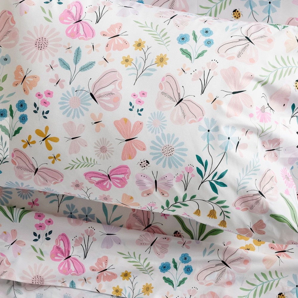 Pottery Barn Kids Organic Wildflower Toddler Bedding Set